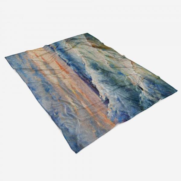 Paul Sinus Art Handtuch Strandhandtuch Saunatuch Kuscheldecke mit Fotomotiv Meer Wellen Abstra Neuheiten