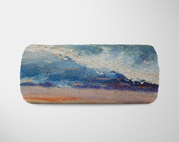 Paul Sinus Art Handtuch Strandhandtuch Saunatuch Kuscheldecke mit Fotomotiv Meer Wellen Abstra Neuheiten