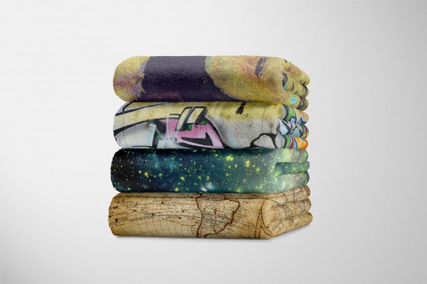 Paul Sinus Art Handtuch Strandhandtuch Saunatuch Kuscheldecke mit Fotomotiv Sterne Universum G Bestseller