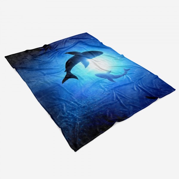 Paul Sinus Art Handtuch Strandhandtuch Saunatuch Kuscheldecke mit Tiermotiv Hai unter Wasser Tägliche Deals