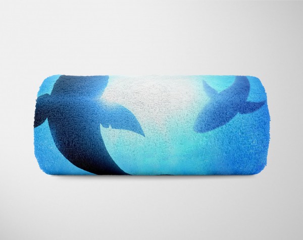 Paul Sinus Art Handtuch Strandhandtuch Saunatuch Kuscheldecke mit Tiermotiv Hai unter Wasser Tägliche Deals