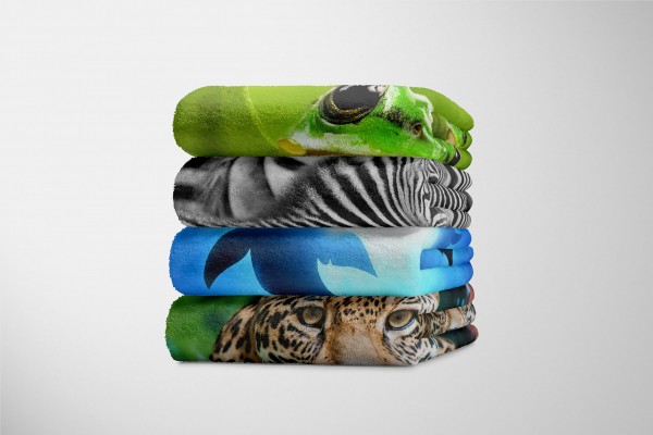 Paul Sinus Art Handtuch Strandhandtuch Saunatuch Kuscheldecke mit Tiermotiv Hai unter Wasser Tägliche Deals