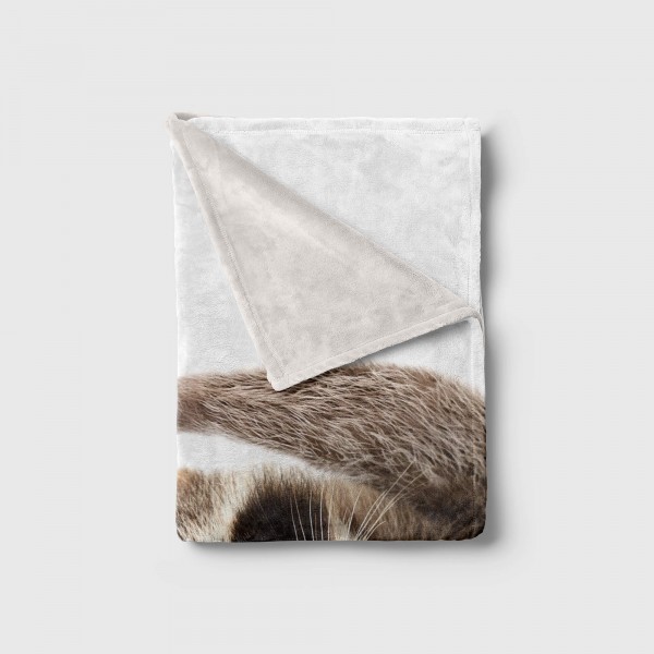 Paul Sinus Art Handtuch Strandhandtuch Saunatuch Kuscheldecke mit Tiermotiv süßer Waschbär Roc Sonderangebote