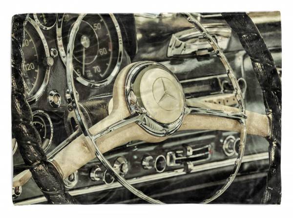Paul Sinus Art Handtuch Strandhandtuch Saunatuch Kuscheldecke mit Fotomotiv Oldtimer Mercedes