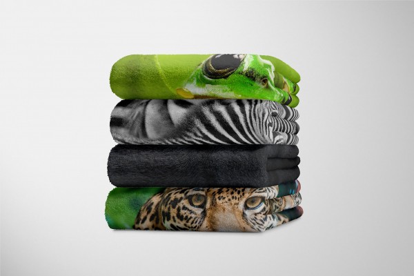 Paul Sinus Art Handtuch Strandhandtuch Saunatuch Kuscheldecke mit Tiermotiv Katzenaugen Mystis Tiefpreis