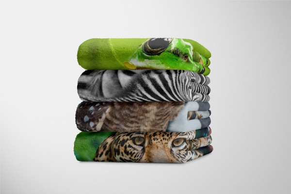 Paul Sinus Art Handtuch Strandhandtuch Saunatuch Kuscheldecke mit Tiermotiv kleine Eule am Str Wochenangebot