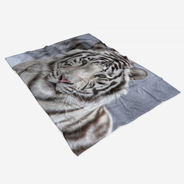 Paul Sinus Art Handtuch Strandhandtuch Saunatuch Kuscheldecke mit Tiermotiv weißer Tiger Kostenlose Rückgabe