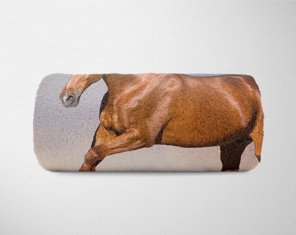 Paul Sinus Art Handtuch Strandhandtuch Saunatuch Kuscheldecke mit Tiermotiv Pferd Kraftvoll Wi Letzte 3 Tage