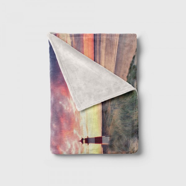 Paul Sinus Art Handtuch Strandhandtuch Saunatuch Kuscheldecke mit Fotomotiv Ostsee Leuchtturm JETZT KAUFEN