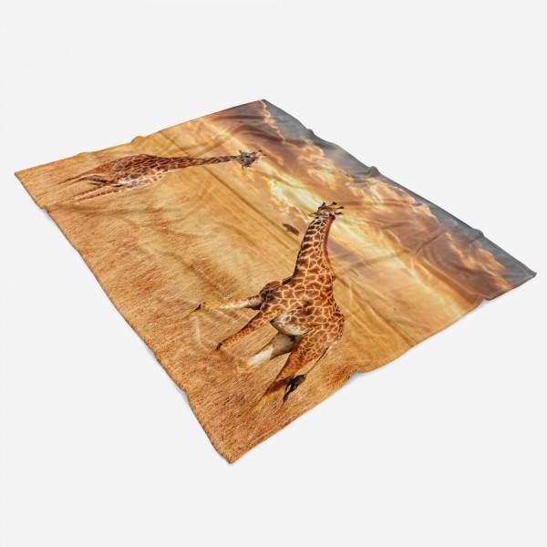 Paul Sinus Art Handtuch Strandhandtuch Saunatuch Kuscheldecke mit Tiermotiv Giraffen Savanne Neueste Stile