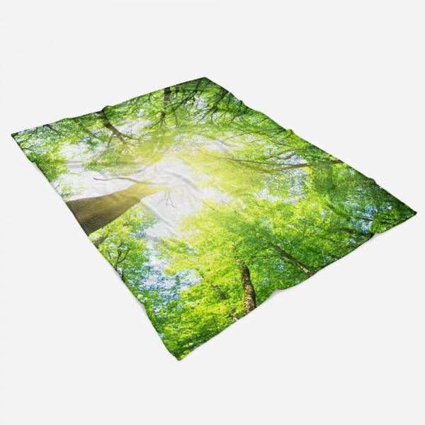 Paul Sinus Art Handtuch Strandhandtuch Saunatuch Kuscheldecke mit Fotomotiv Bäume Sommer Blatt Letzte 2 Tage