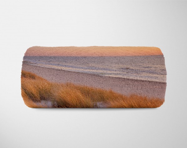 Paul Sinus Art Handtuch Strandhandtuch Saunatuch Kuscheldecke mit Fotomotiv Ostsee Deutschland Letzter Tag