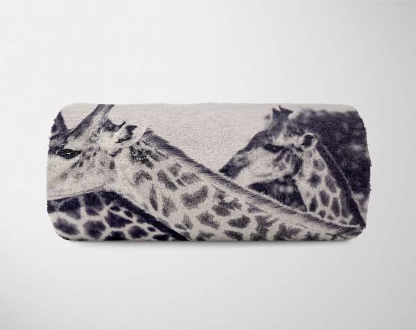 Paul Sinus Art Handtuch Strandhandtuch Saunatuch Kuscheldecke mit Tiermotiv Giraffen Schwarz W Bis zu 50% Rabatt