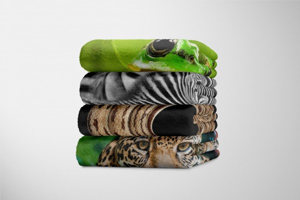 Paul Sinus Art Handtuch Strandhandtuch Saunatuch Kuscheldecke mit Tiermotiv Schlange liegt kre Sonderangebot der Fabrik