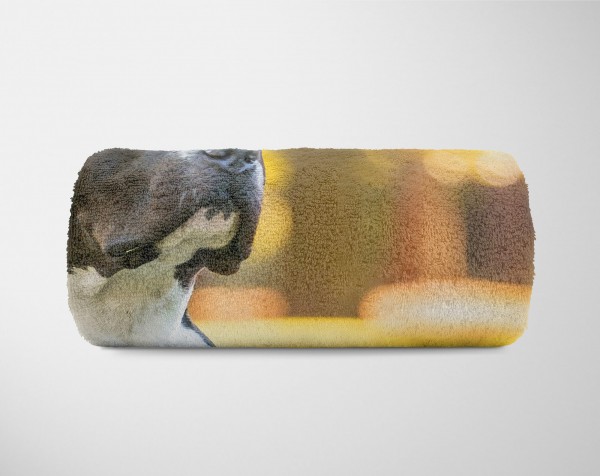 Paul Sinus Art Handtuch Strandhandtuch Saunatuch Kuscheldecke mit Tiermotiv American Pit Bull Vierteljährliche Förderung