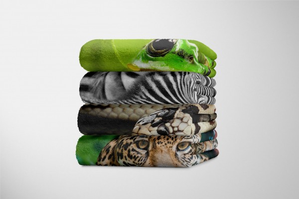 Paul Sinus Art Handtuch Strandhandtuch Saunatuch Kuscheldecke mit Tiermotiv schöne Schlange Bis zu 55% Rabatt