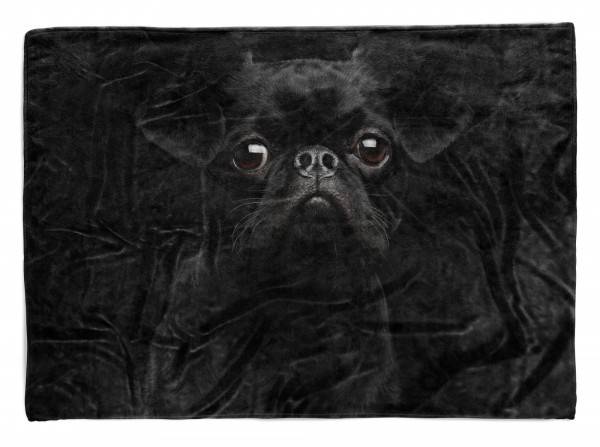 Paul Sinus Art Handtuch Strandhandtuch Saunatuch Kuscheldecke mit Tiermotiv kleiner schwarzer