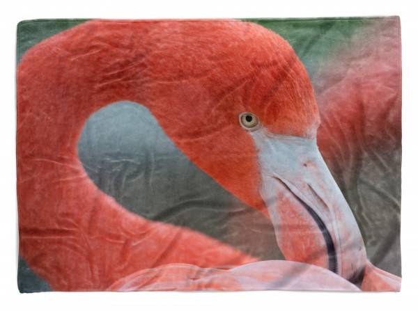 Paul Sinus Art Handtuch Strandhandtuch Saunatuch Kuscheldecke mit Tiermotiv rosa Flamingo Voge
