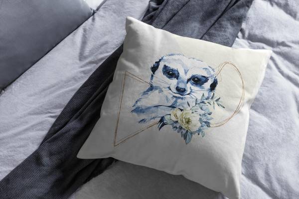 Paul Sinus Art Kissen Dekokissen Kuschelig Eauzone Aquarell Erdmännchen Pastelltöne Dekorativ Schön Weich Riesige Rabatte