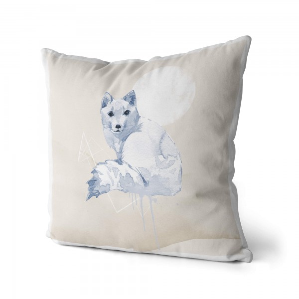 Paul Sinus Art Kissen Dekokissen Kuschelig Eauzone Aquarell Polarfuchs Pastelltöne Dekorativ Schön Weich