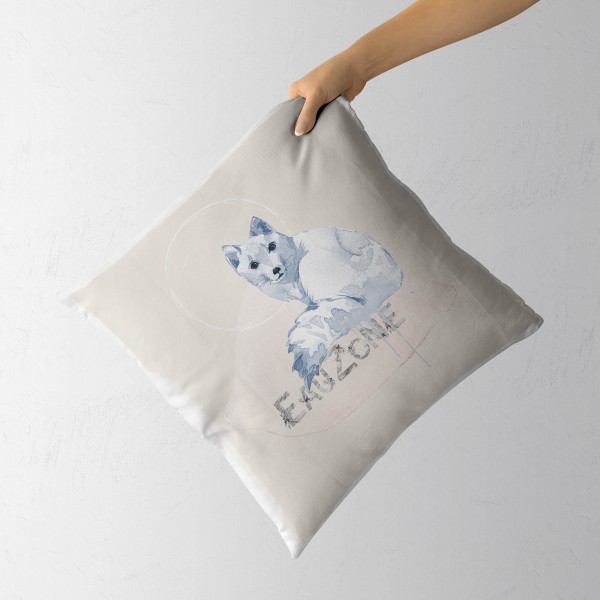 Paul Sinus Art Kissen Dekokissen Kuschelig Eauzone Aquarell Polarfuchs Pastelltöne Dekorativ Schön Weich Clearance-Verkauf