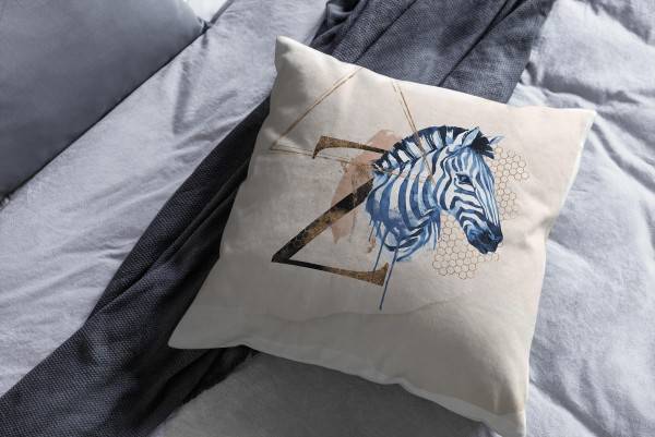 Paul Sinus Art Kissen Dekokissen Kuschelig Eauzone Aquarell Zebra Pastelltöne Dekorativ Schön Weich Speichern exportieren