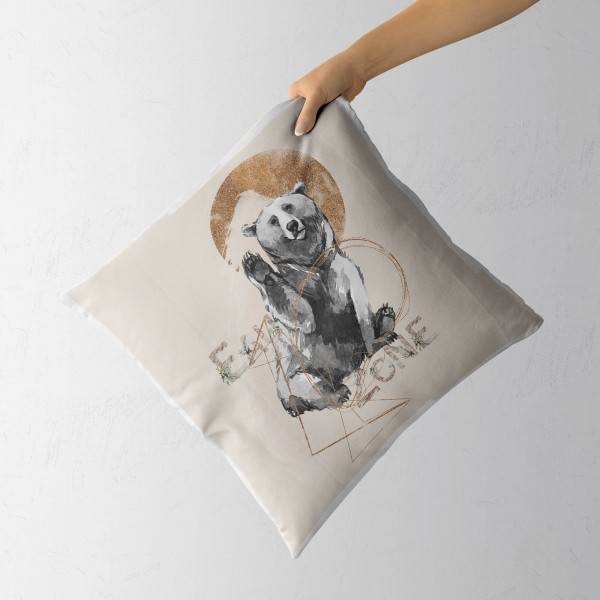 Paul Sinus Art Kissen Dekokissen Kuschelig Eauzone Aquarell Bär Pastelltöne Dekorativ Schön Weich Black Friday Preise