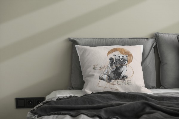 Paul Sinus Art Kissen Dekokissen Kuschelig Eauzone Aquarell Bär Pastelltöne Dekorativ Schön Weich Black Friday Preise