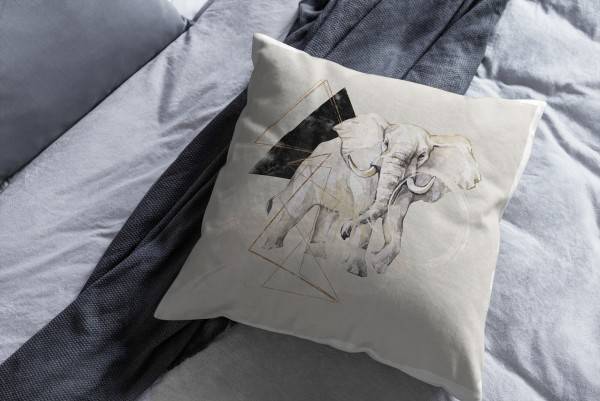 Paul Sinus Art Kissen Dekokissen Kuschelig Eauzone Aquarell Elefant Pastelltöne Dekorativ Schön Weich zollfrei