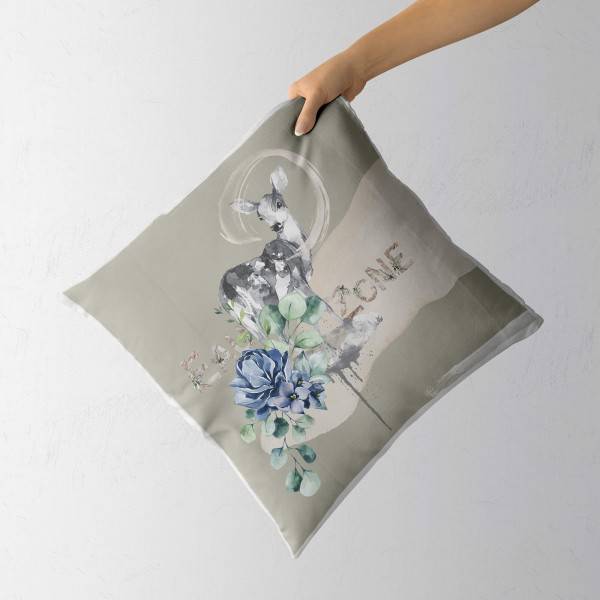 Paul Sinus Art Kissen Dekokissen Kuschelig Eauzone Aquarell Reh Pastelltöne Dekorativ Schön Weich im Angebot