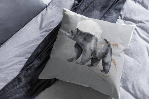 Paul Sinus Art Kissen Dekokissen Kuschelig Eauzone Aquarell Bär Pastelltöne Dekorativ Schön Weich Fabrikverkauf