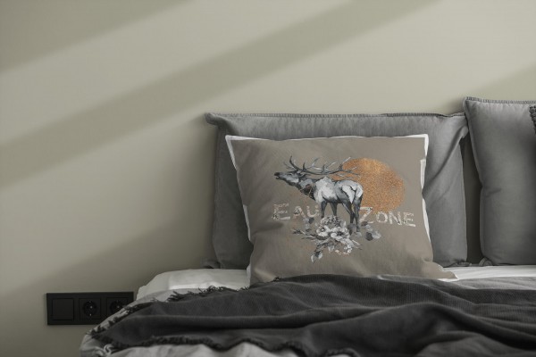 Paul Sinus Art Kissen Dekokissen Kuschelig Eauzone Aquarell Hirsch Geweih Pastelltöne Dekorativ Schön Weich Sonderangebot