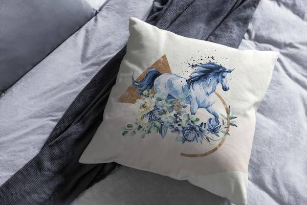 Paul Sinus Art Kissen Dekokissen Kuschelig Eauzone Aquarell Blumen Pferd Pastelltöne Dekorativ Schön Weich Rabatt