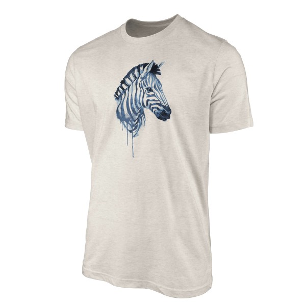 Paul Sinus Art Herren Shirt 100% gekämmte Bio-Baumwolle T-Shirt Aquarell Zebra Motiv Nachhaltig Ökomode aus erneue Cyber Monday