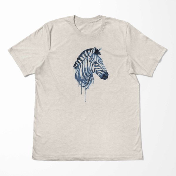 Paul Sinus Art Herren Shirt 100% gekämmte Bio-Baumwolle T-Shirt Aquarell Zebra Motiv Nachhaltig Ökomode aus erneue Cyber Monday