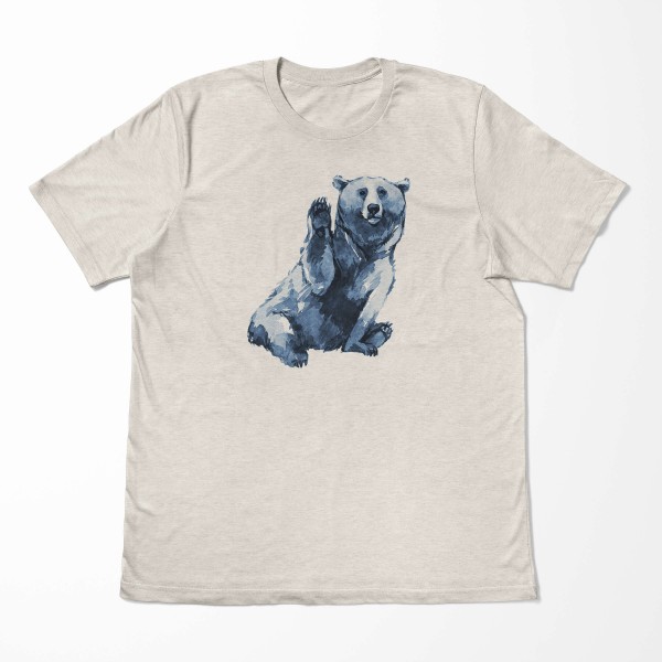 Paul Sinus Art Herren Shirt 100% gekämmte Bio-Baumwolle T-Shirt Aquarell Bär Motiv Nachhaltig Ökomode aus erneuerb Weihnachtsangebot