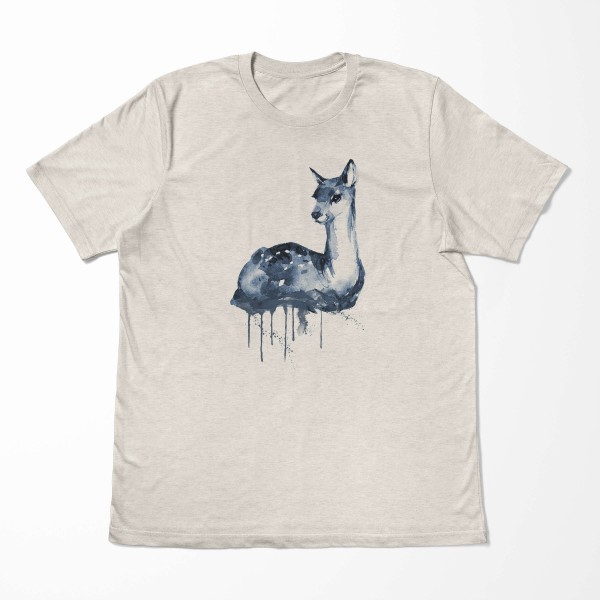 Paul Sinus Art Herren Shirt 100% gekämmte Bio-Baumwolle T-Shirt Aquarell Reh Motiv Nachhaltig Ökomode aus erneuerb Zeitlich begrenztes Angebot