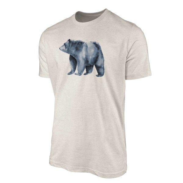 Paul Sinus Art Herren Shirt 100% gekämmte Bio-Baumwolle T-Shirt Aquarell Bär Motiv Nachhaltig Ökomode aus erneuerb Bestseller