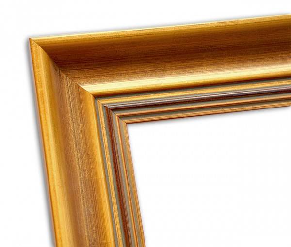 Paul Sinus Art Elegant Klassischer Echtholzrahmen in Altgold patiniert