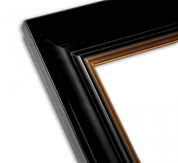 Paul Sinus Art Elegant Klassischer Echtholzrahmen glänzend Schwarz und mit Gold patiniert Letzte 2 Tage