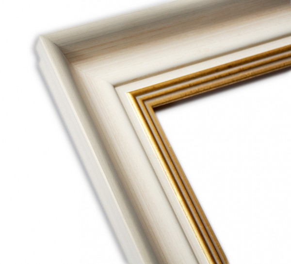 Paul Sinus Art Elegant Klassischer Echtholzrahmen Beige und mit Gold patiniert Letzter Tag