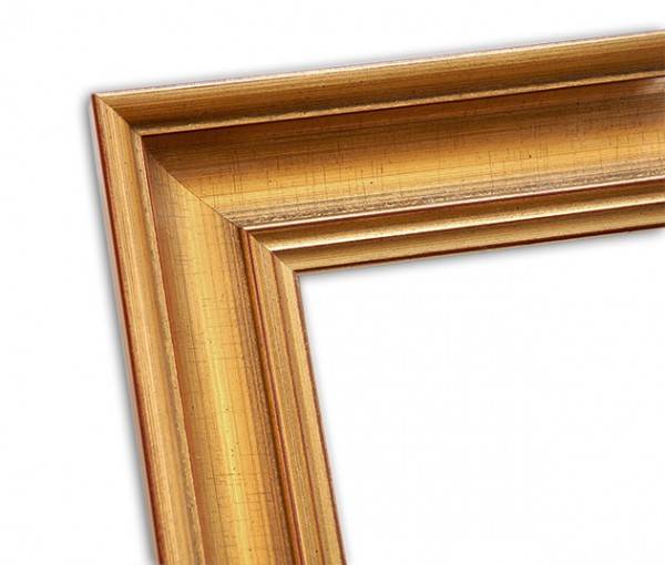Paul Sinus Art Klassisch in Gold patinierter Rahmen mit Rot Braunen Highlights