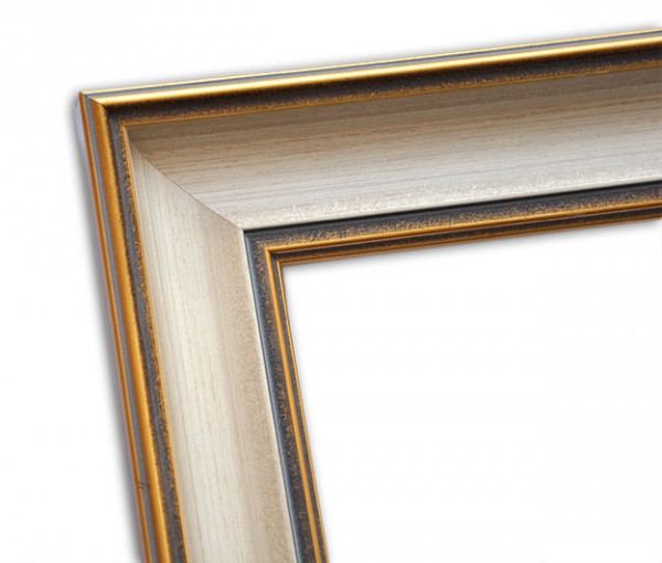 Paul Sinus Art Klassisch Italienischer Echtholzrahmen in Altgold Beige