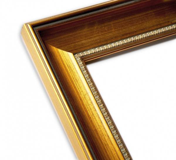 Paul Sinus Art Italienischer Echtholzrahmen in Altgold patiniert mit strukturierter Innenkante Nur noch ein Tag übrig