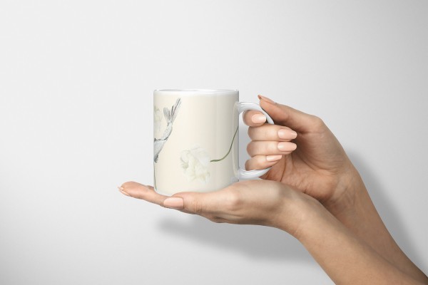 Paul Sinus Art Dekorative Tasse mit schönem Motiv Pastelltöne Koi Karpfen Wunderschön Kunstvoll Blumen Clearance-Verkauf