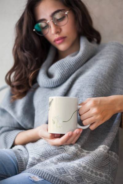 Paul Sinus Art Dekorative Tasse mit schönem Motiv Pastelltöne Koi Karpfen Wunderschön Kunstvoll Blumen Clearance-Verkauf