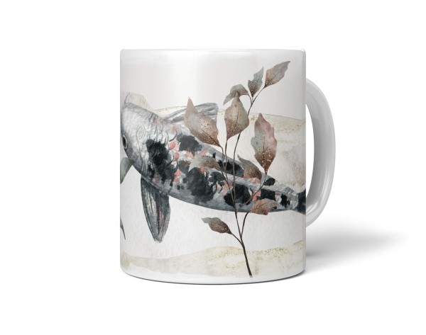 Paul Sinus Art Dekorative Tasse mit schönem Motiv schönem Design Koi japanisch Wasserfarben Gold