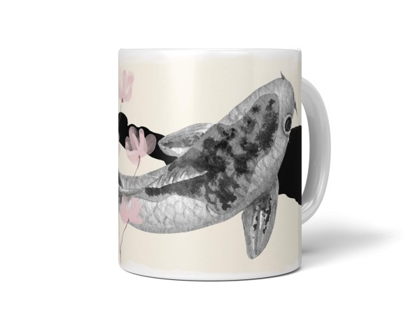 Paul Sinus Art Dekorative Tasse mit schönem Motiv Zuchtkarpfen Koi Fisch Wasserfarben Aquarell Kunstvoll