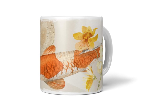 Paul Sinus Art Dekorative Tasse mit schönem Motiv Koi einzigartiges Design Kunstvoll Wasserfarben Pastellton