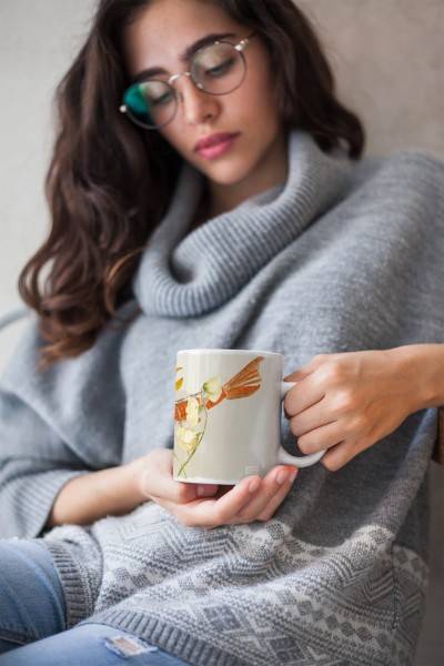 Paul Sinus Art Dekorative Tasse mit schönem Motiv Koi einzigartiges Design Kunstvoll Wasserfarben Pastellton Begrenzt auf 3 Tage